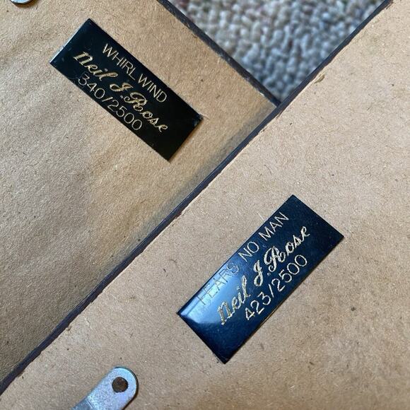 Neil J.Rose White Tail Native Indian Sculpture Frame WHIRLWIND FEARSNOMAN Lotof2 - Picture 4 of 5